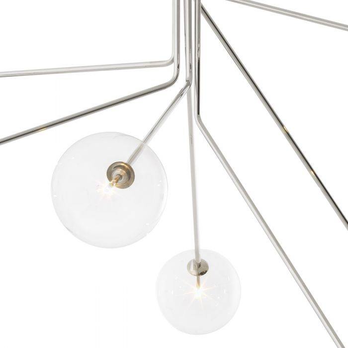 Topaz Modern Brass Chandelier - Nickel