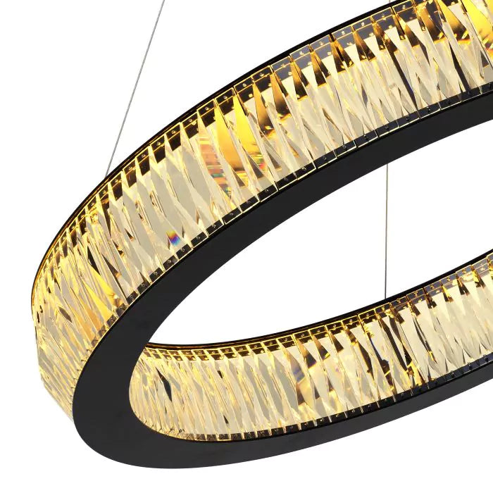 Vancouver L Modern Chandelier (Black Finish & Glass)