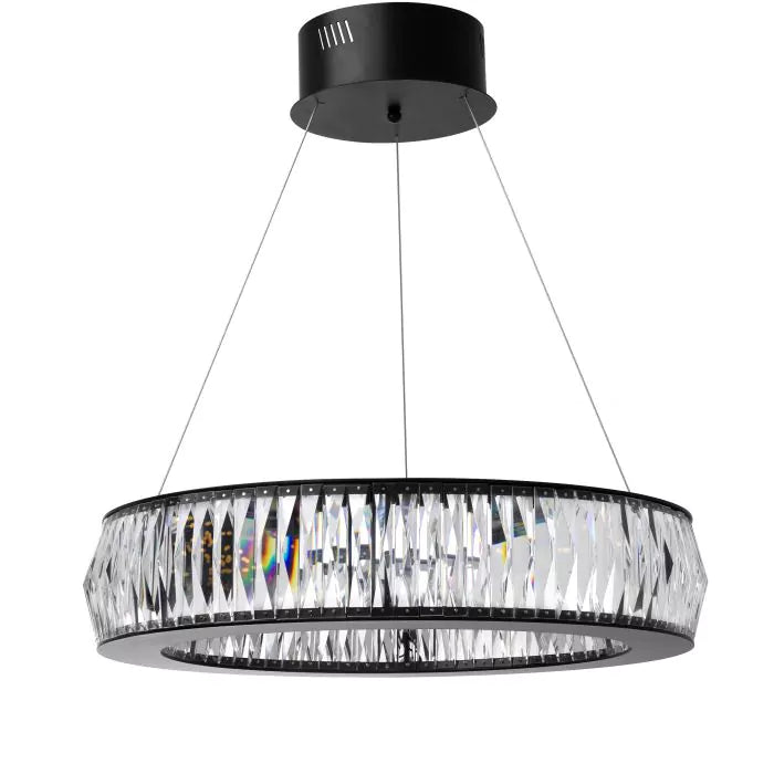 Vancouver S Modern Chandelier (Black Finish & Glass)