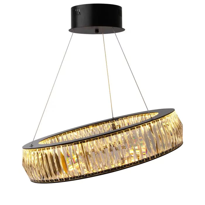 Vancouver S Modern Chandelier (Black Finish & Glass)