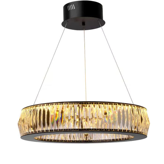 Vancouver S Modern Chandelier (Black Finish & Glass)