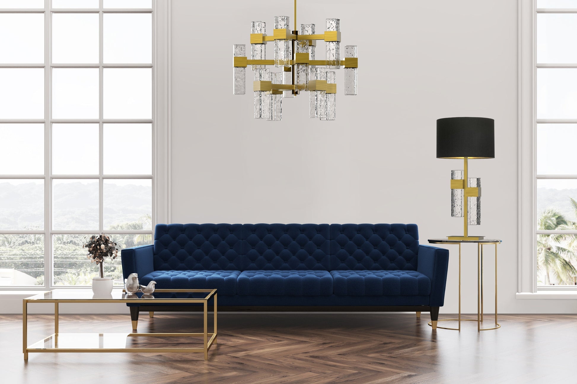 Waterfall 12-Light Modern Chandelier - Villa Lumi