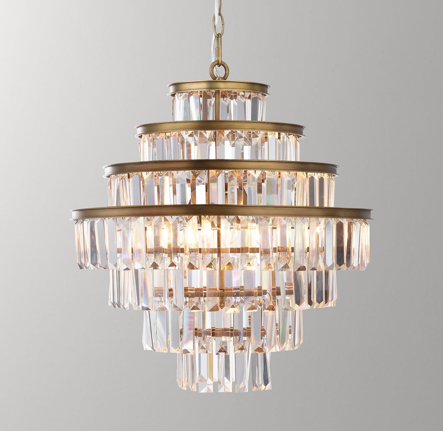 Spiral crystal chandelier