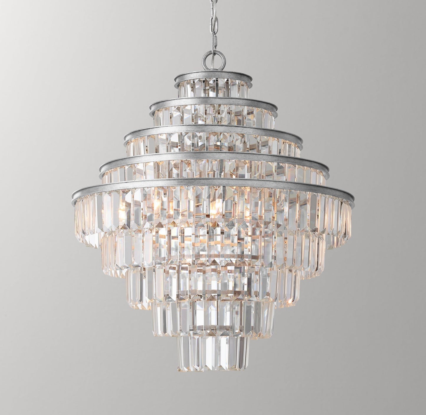 Spiral crystal chandelier