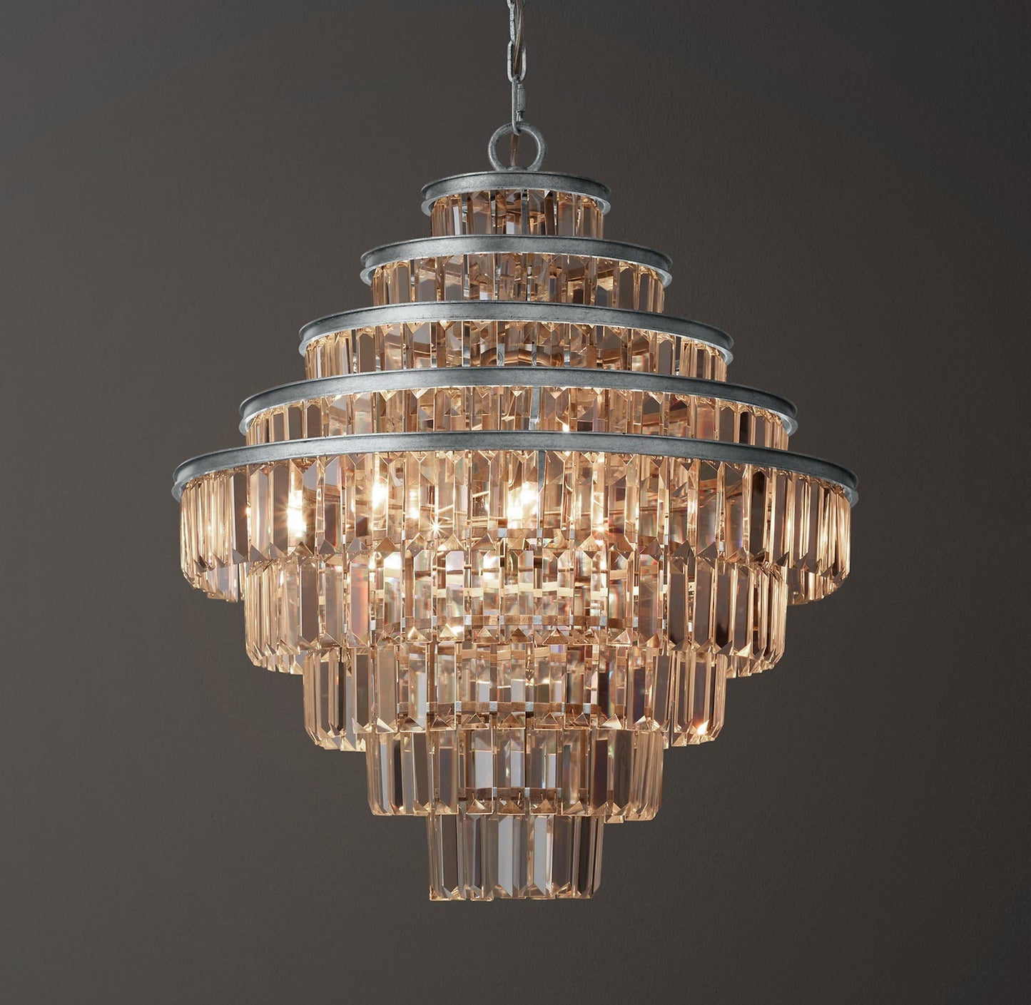 Spiral crystal chandelier