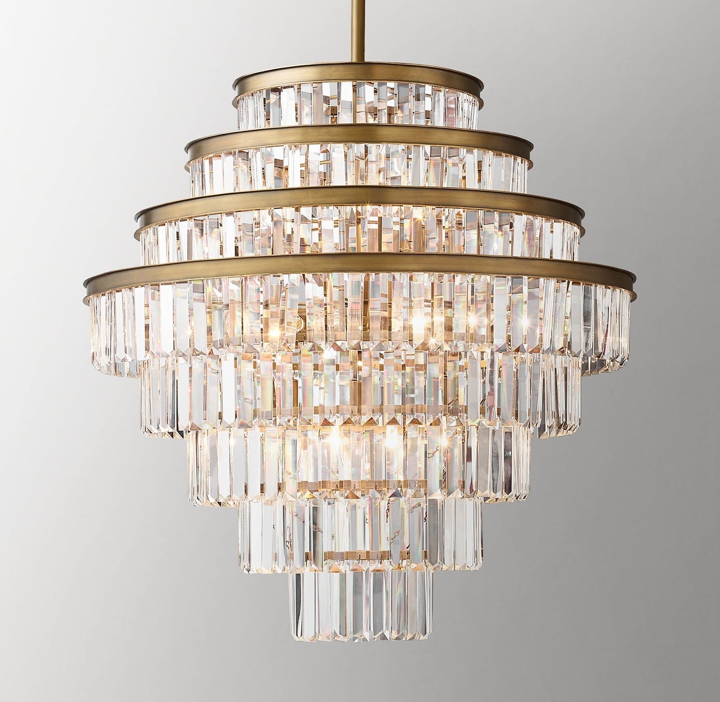 Spiral crystal chandelier