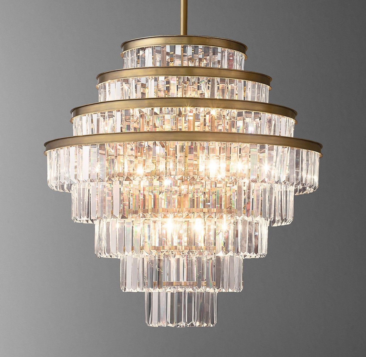 Spiral crystal chandelier