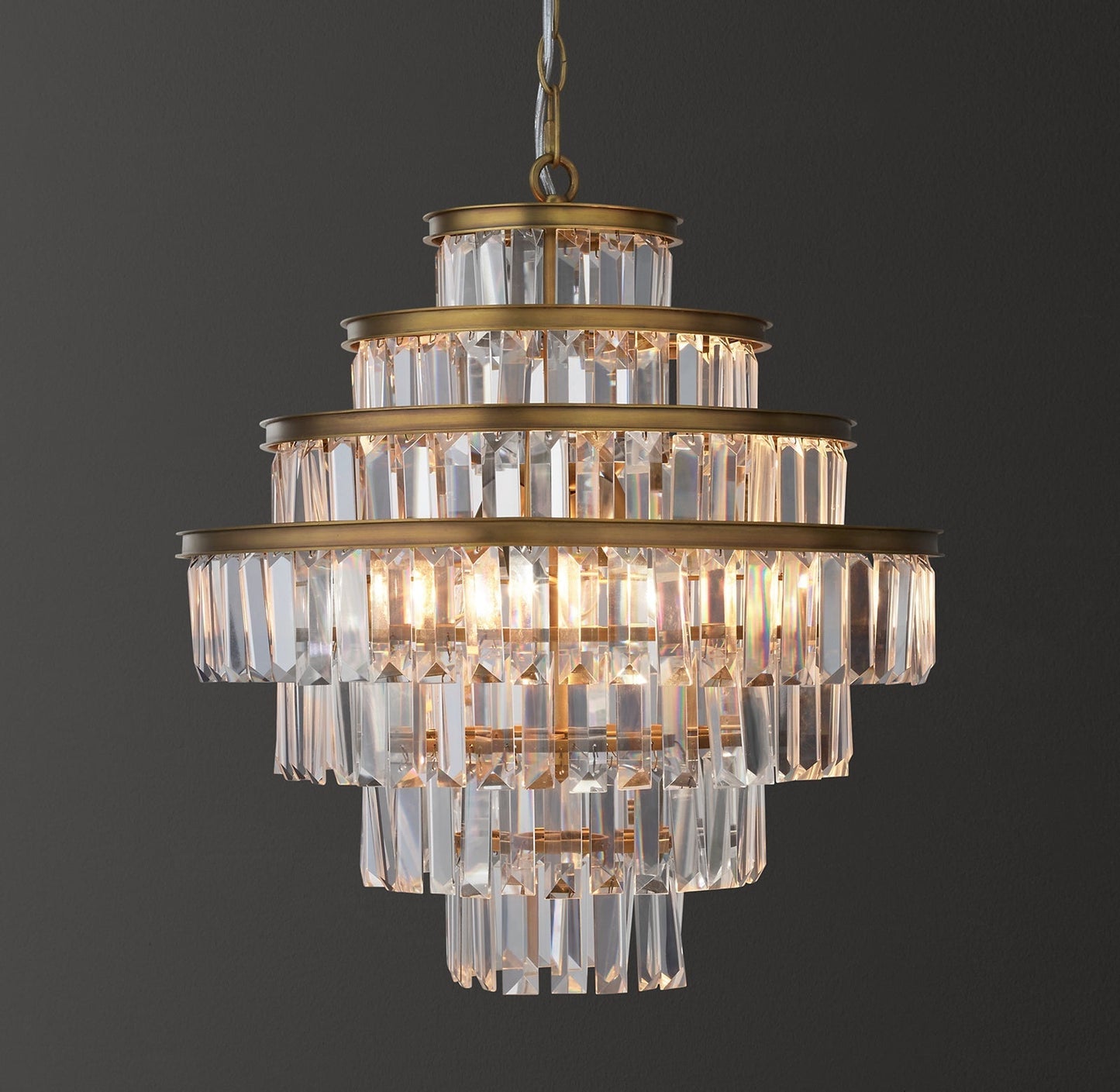 Spiral crystal chandelier