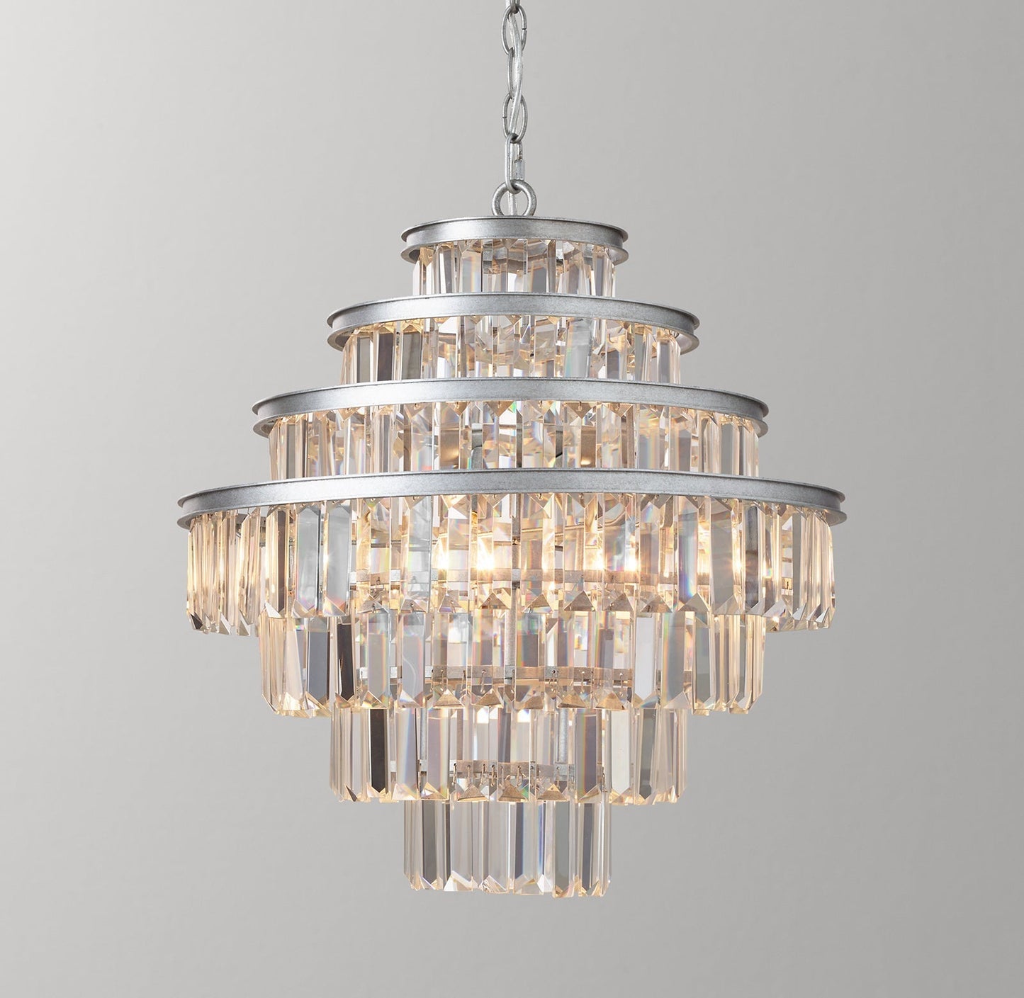 Spiral crystal chandelier