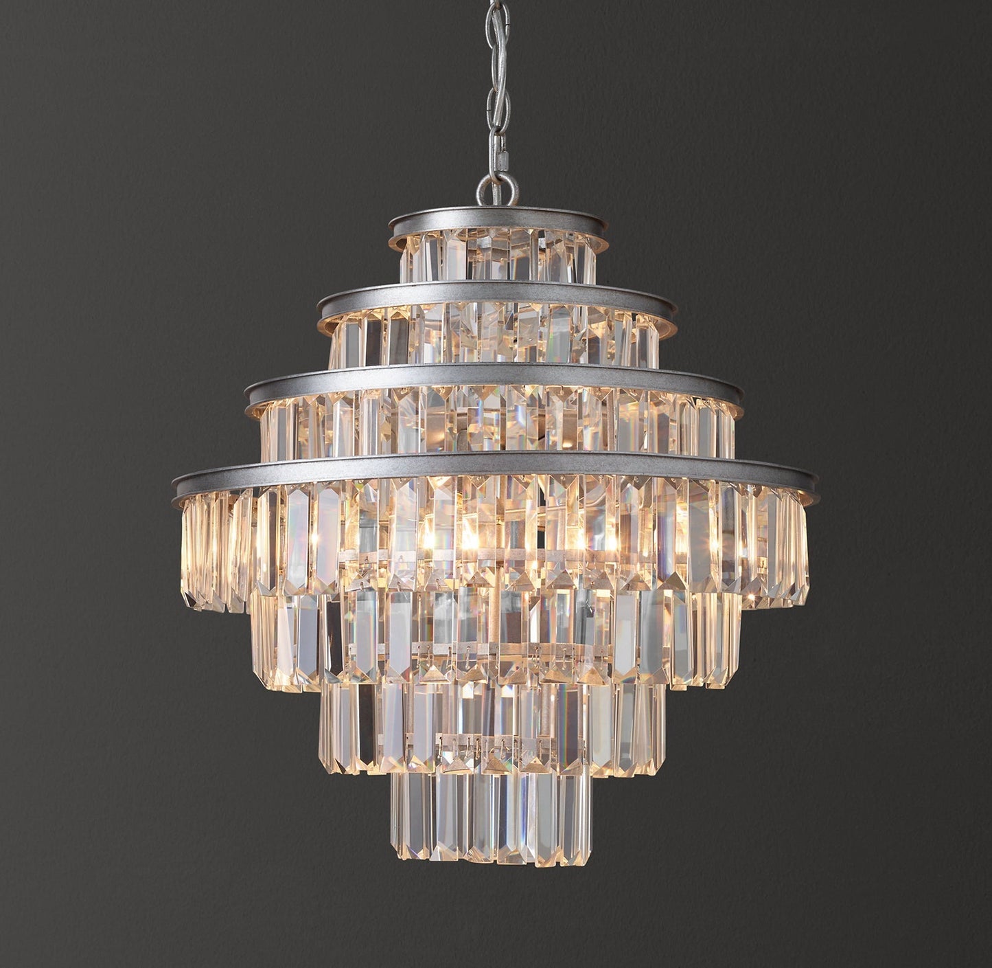 Spiral crystal chandelier
