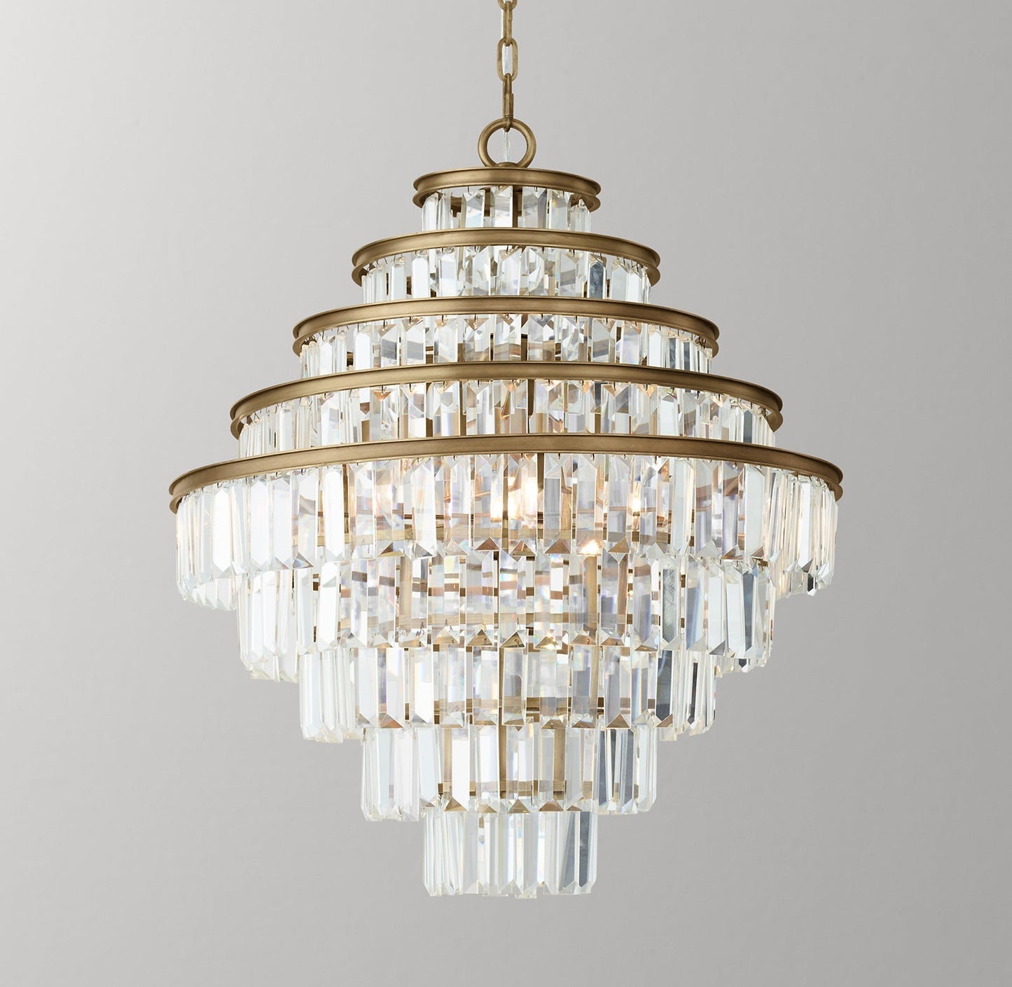 Spiral crystal chandelier