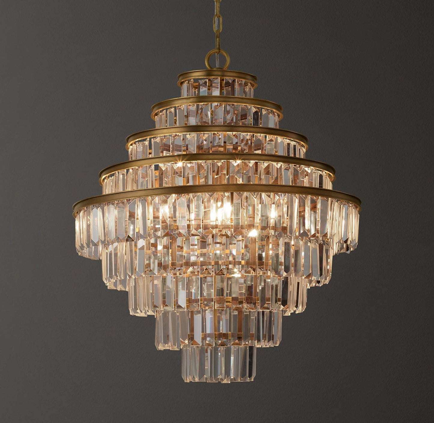 Spiral crystal chandelier