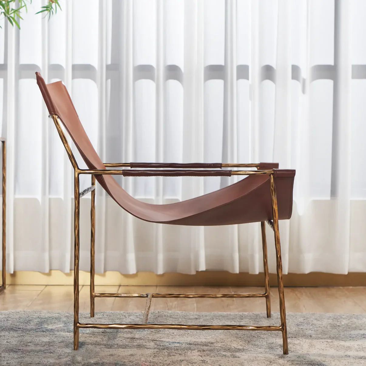 Thaddeus Brown Leather Lounge Chair