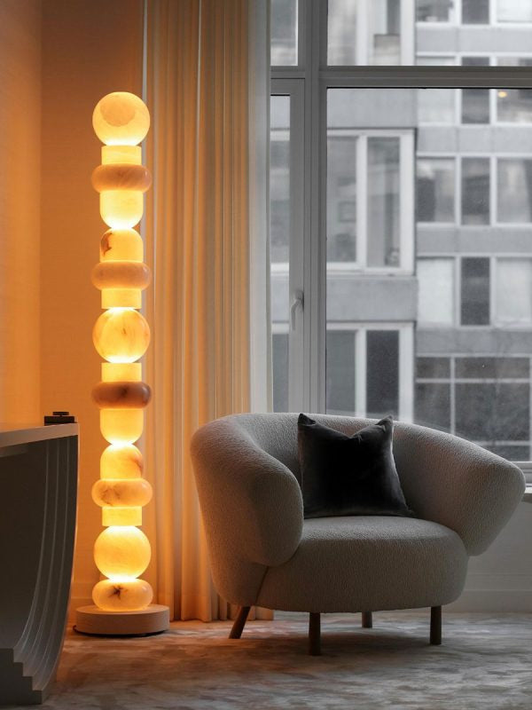 Alabaster Column Floor Lamp
