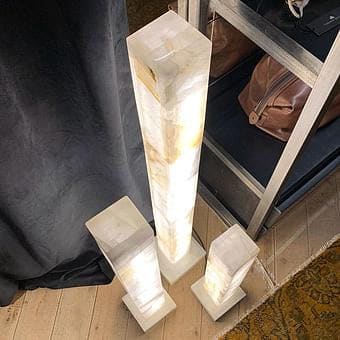 Alabaster Column Floor Lamps