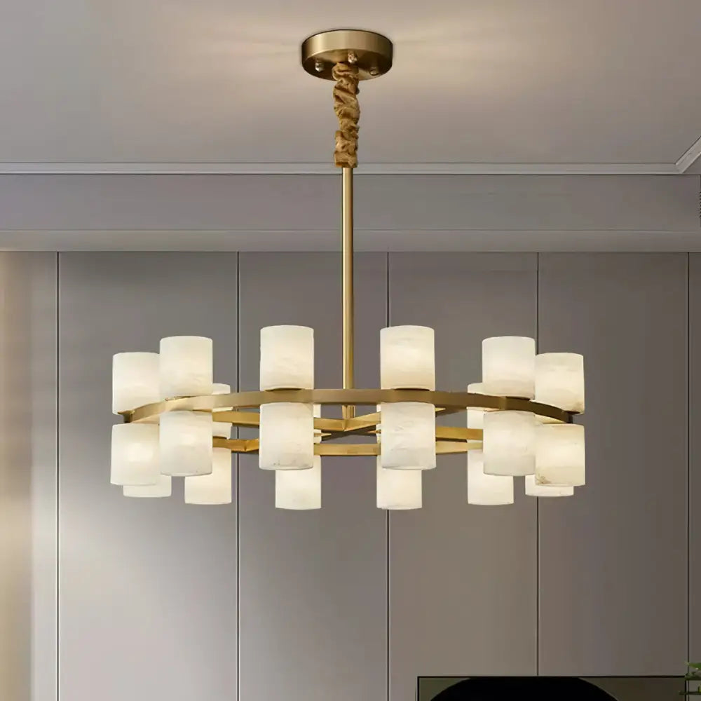 Alabaster Cylinder Chandelier