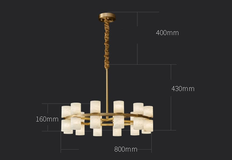 Alabaster Cylinder Chandelier