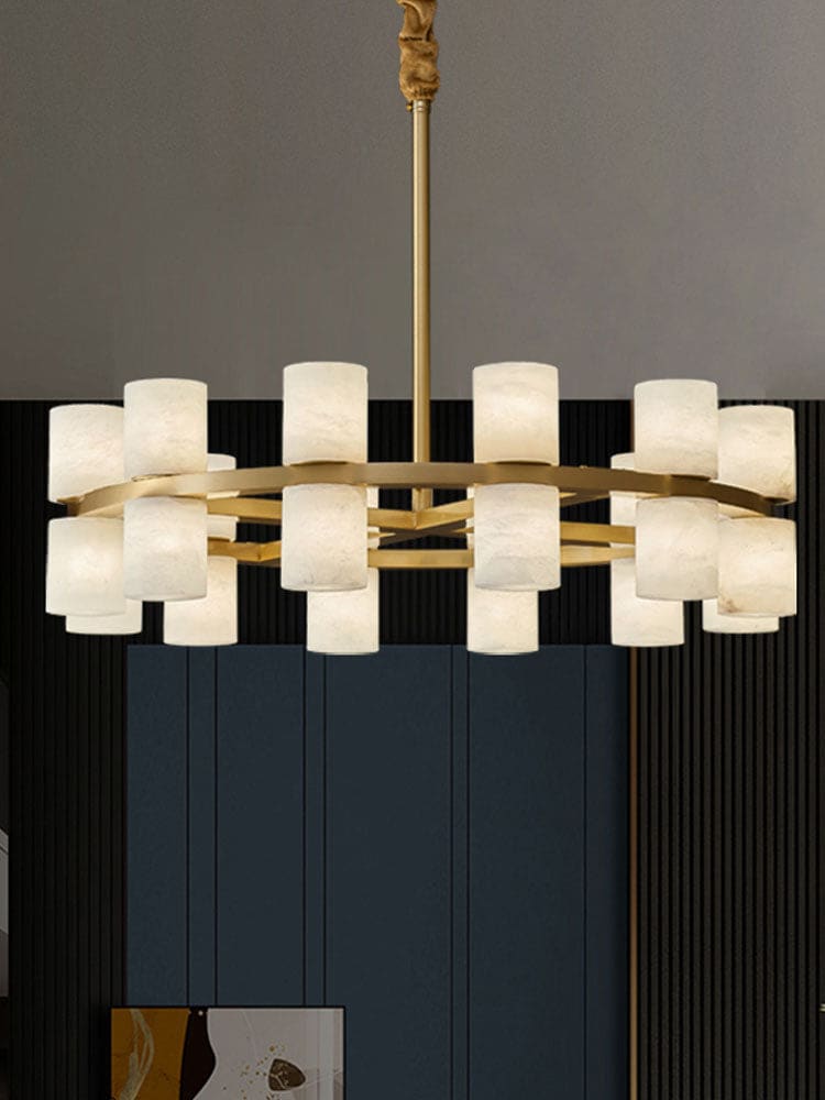 Alabaster Cylinder Chandelier