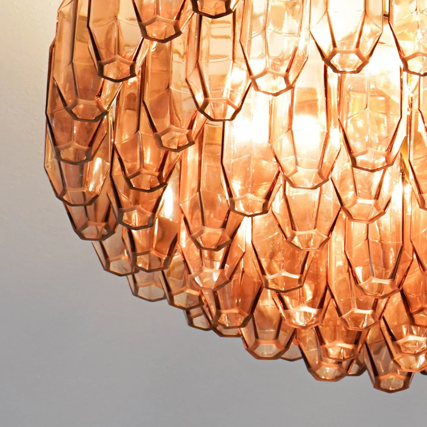 Prismatico 91 Elements Amethyst Compact Glass Chandelier 25"