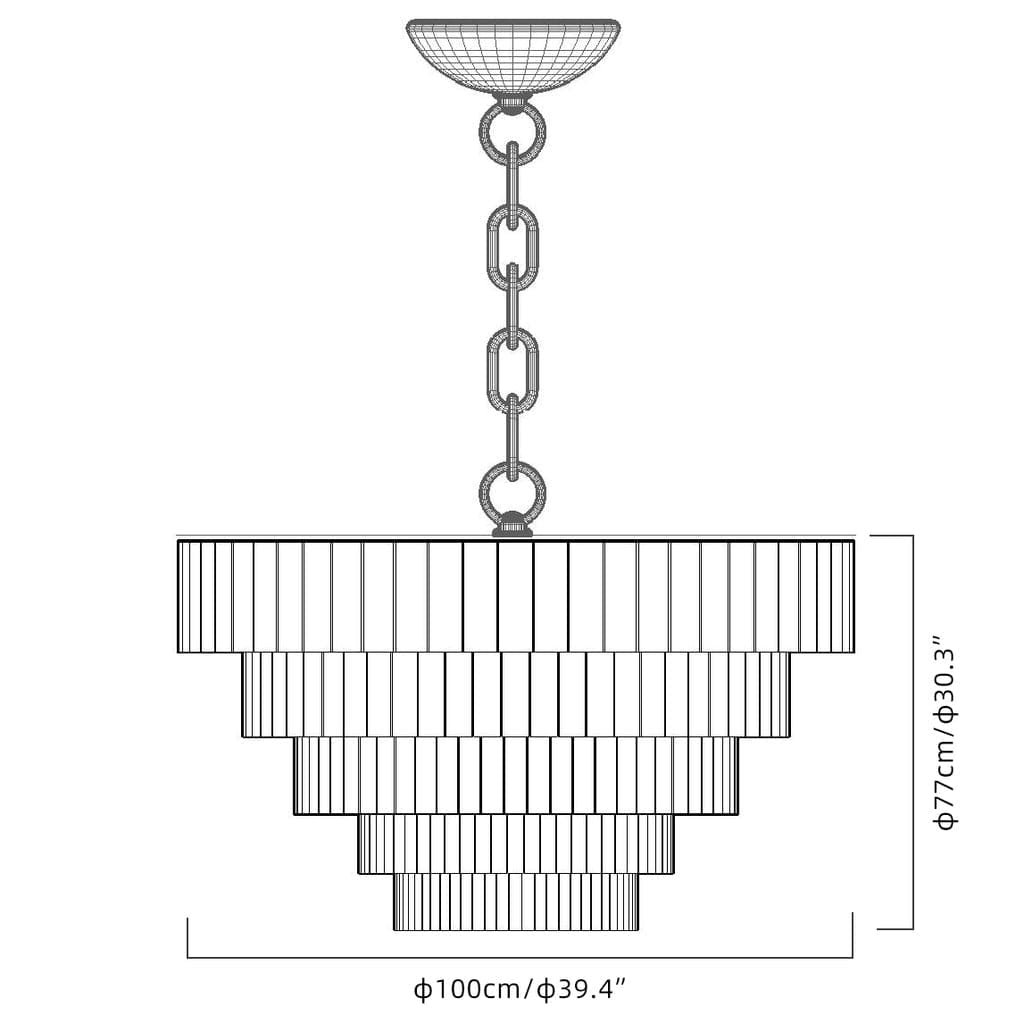Black Copper Alabaster Chandelier