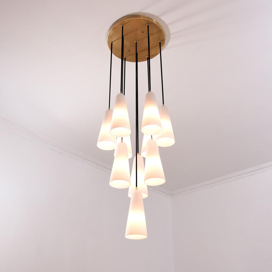 White Ceramics Round Chandelier 18",10-lights