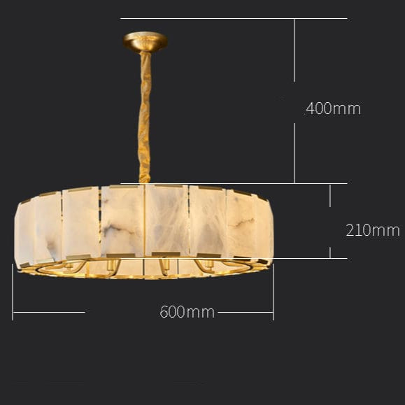 Round Alabaster Halo Chandelier