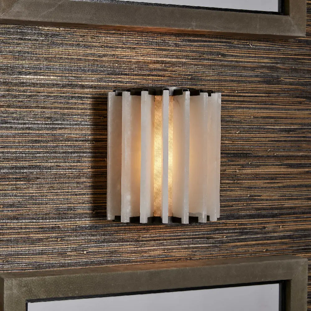 Ribbed Alabaster Panel Sconce
