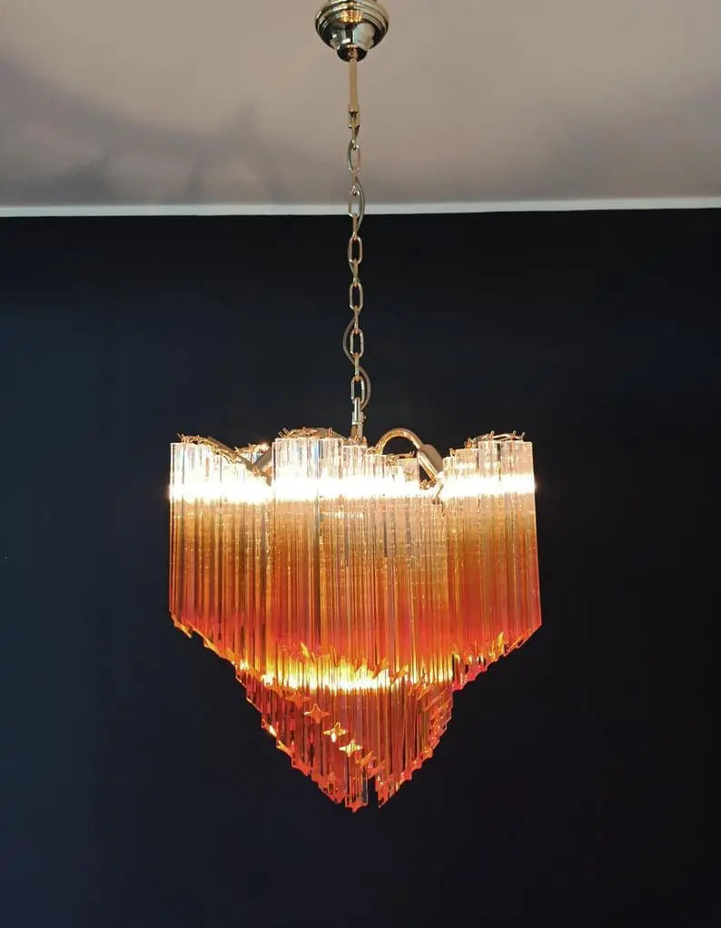 Murano Chandelier – Viennetta – 114 prisms – Amber