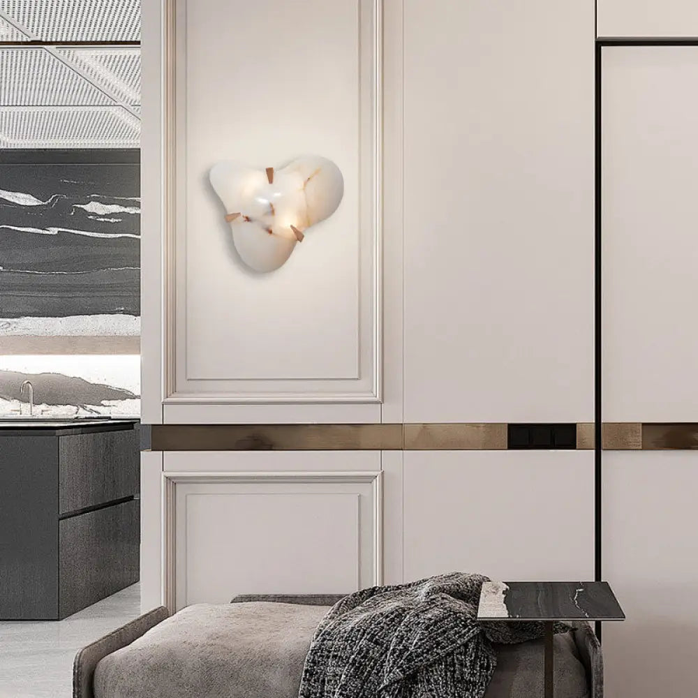 Organic Alabaster Cloud Sconce