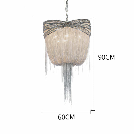 Stacking Rings Chain Tassel Pendant Chandelier