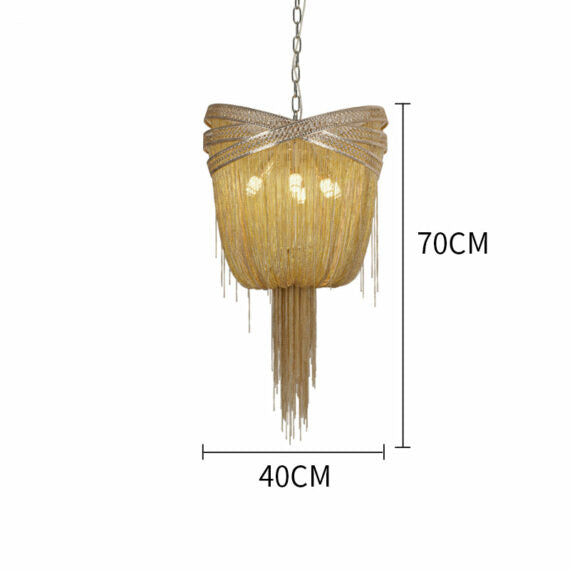 Stacking Rings Chain Tassel Pendant Chandelier