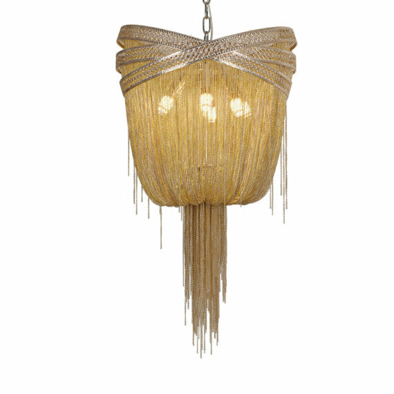 Stacking Rings Chain Tassel Pendant Chandelier