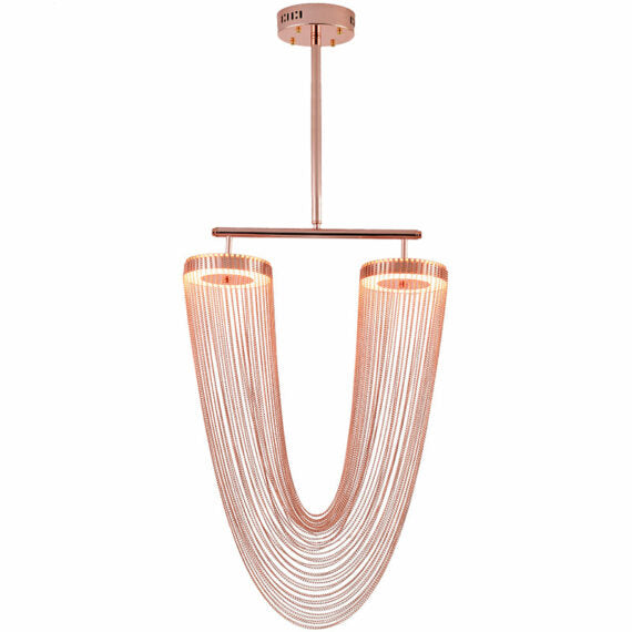 Red Chain Tassel Pendant Light 20″