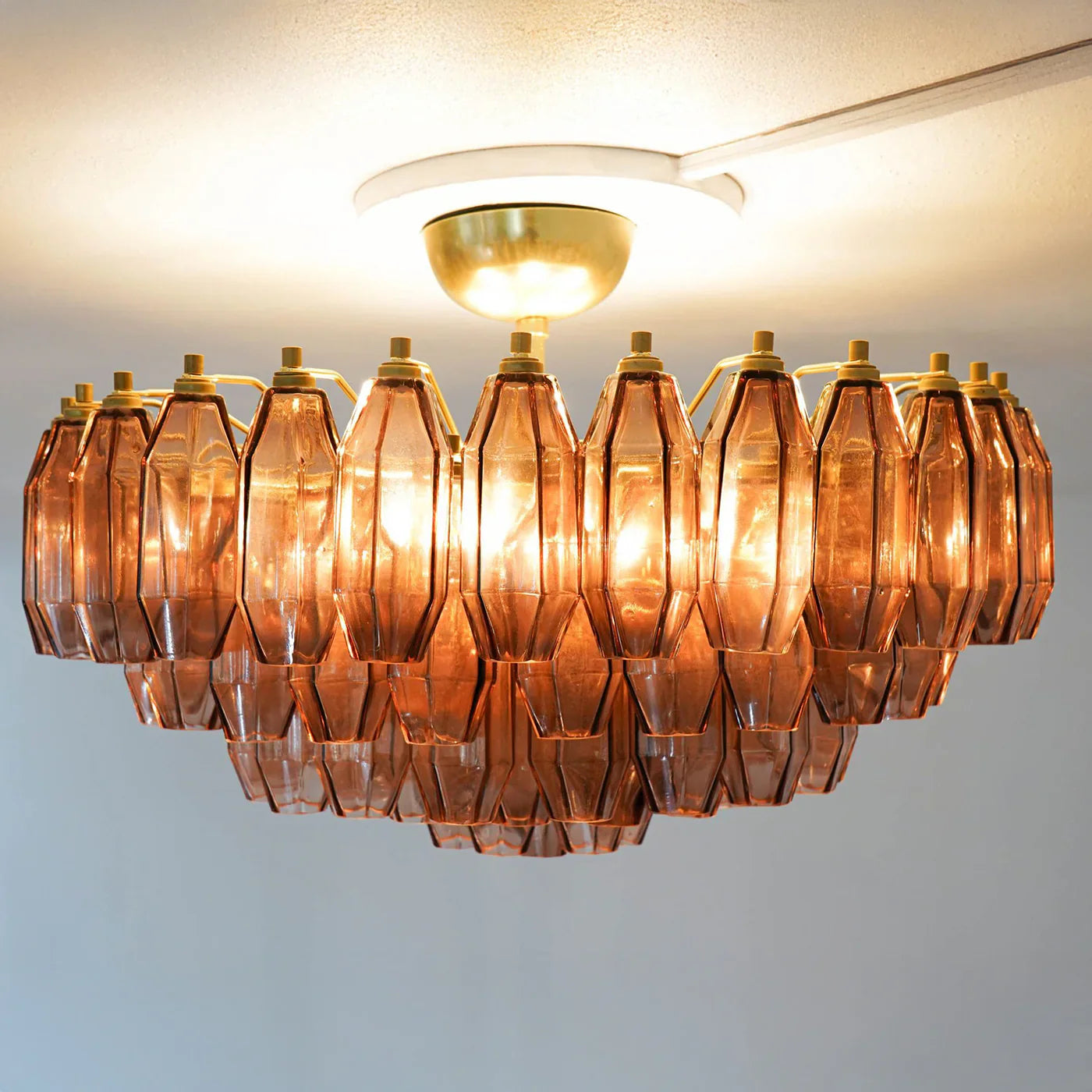 Prismatico 91 Elements Amethyst Compact Glass Chandelier 25"