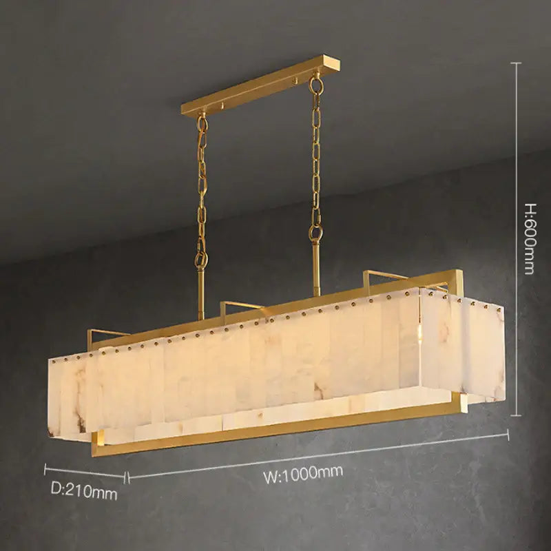 Rectangle Alabaster Chandelier