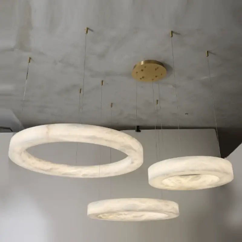 Triplo Round Marble Chandelier