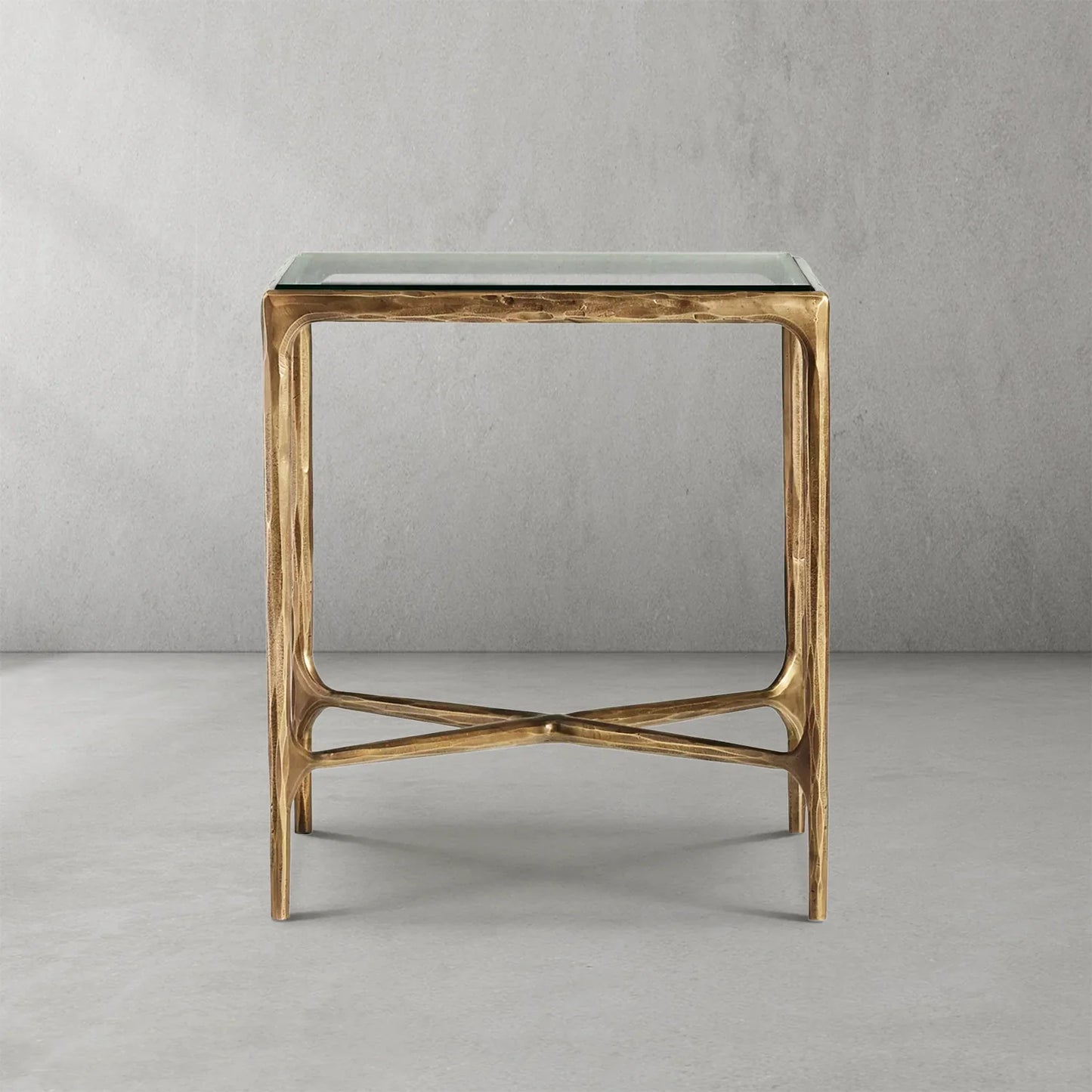 Thaddeus Glass Square Side Table 18" 22"