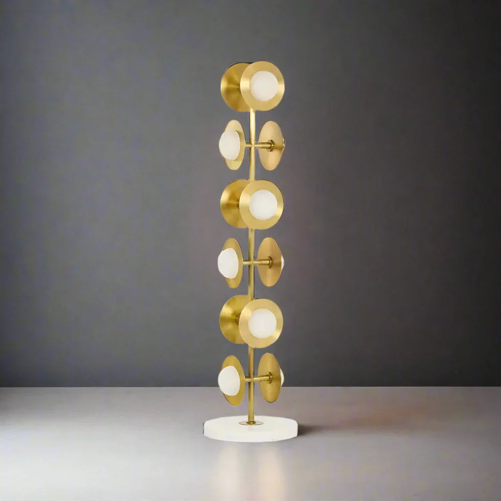 Sculptural Alabaster & Brass Floor Lamp