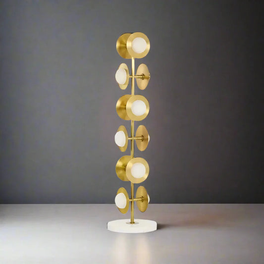 Sculptural Alabaster & Brass Floor Lamp