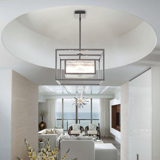 Upton Geometric Stainless Steel Chandelier