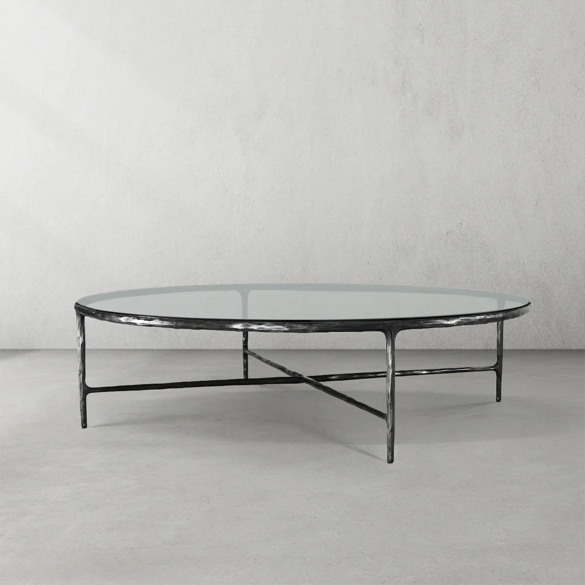 Thaddeus Glass Round Coffee Table 36" 55"