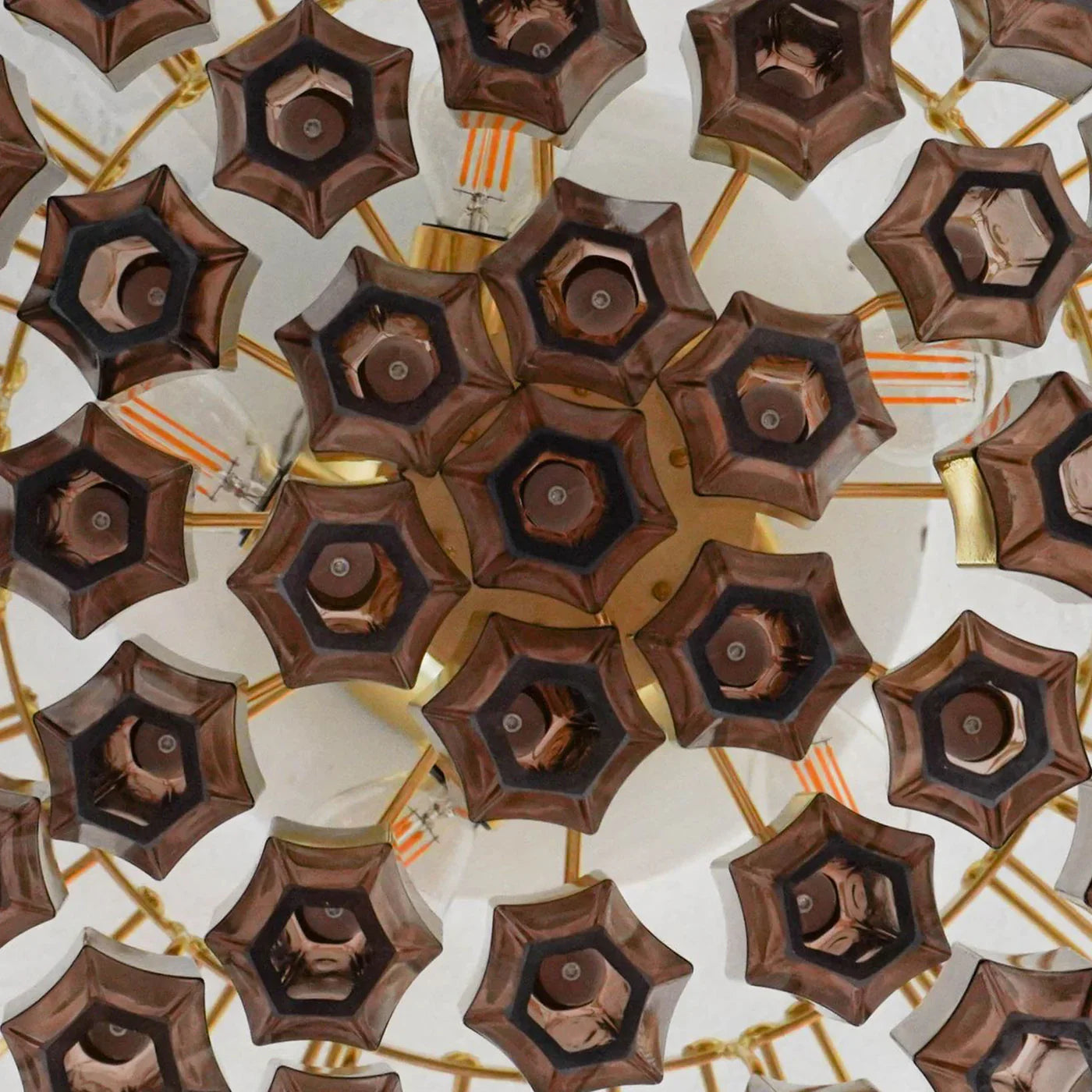 Prismatico 91 Elements Amethyst Compact Glass Chandelier 25"