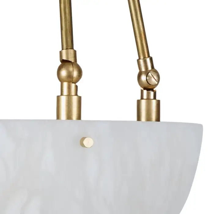 'Moon' Alabaster and Brass Pendant Lamp by Denis De La Mesiere