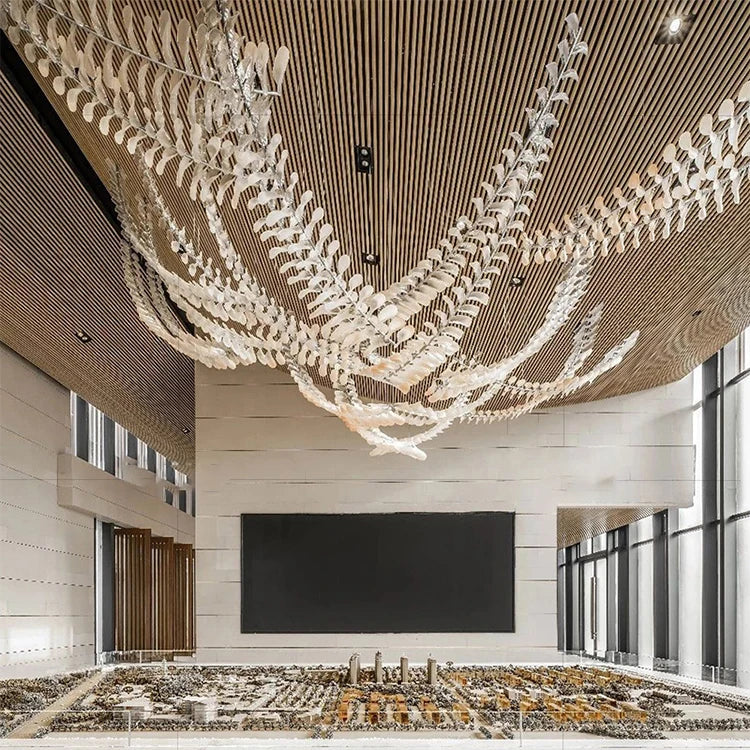 Nordic Style Hanging Light Luxury Hotel Lobby Hall Banquet Modern Led Custom Chandelier Lamp