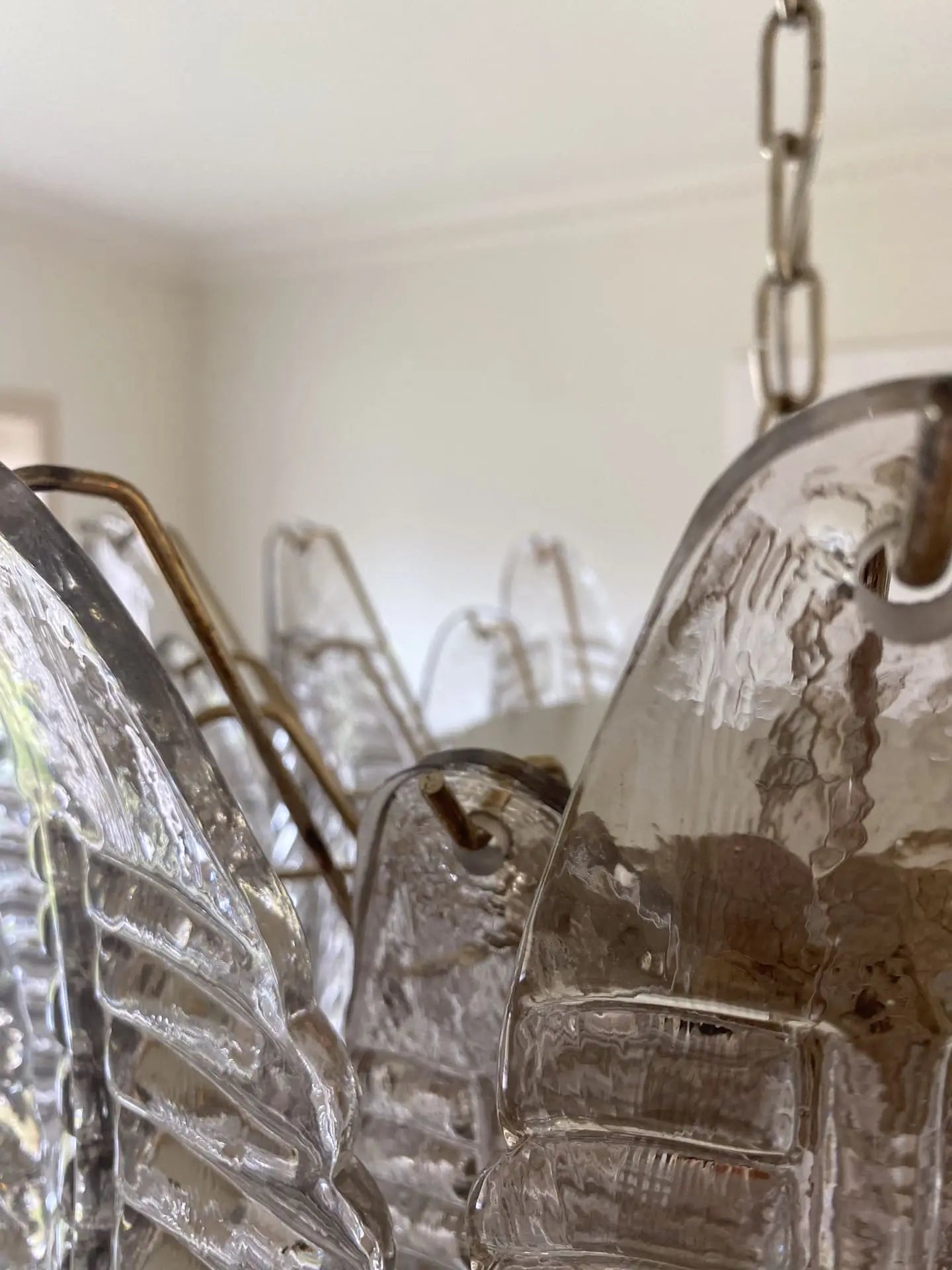 Murano Chandelier – 36 glass leaves – Smoked