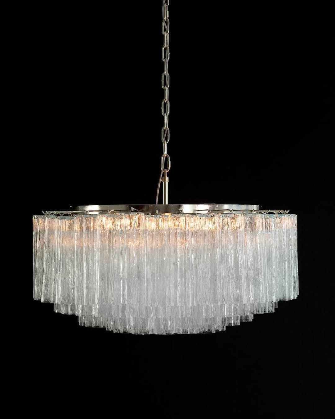Murano Chandelier – 101 Tuber – Textured – Transparent