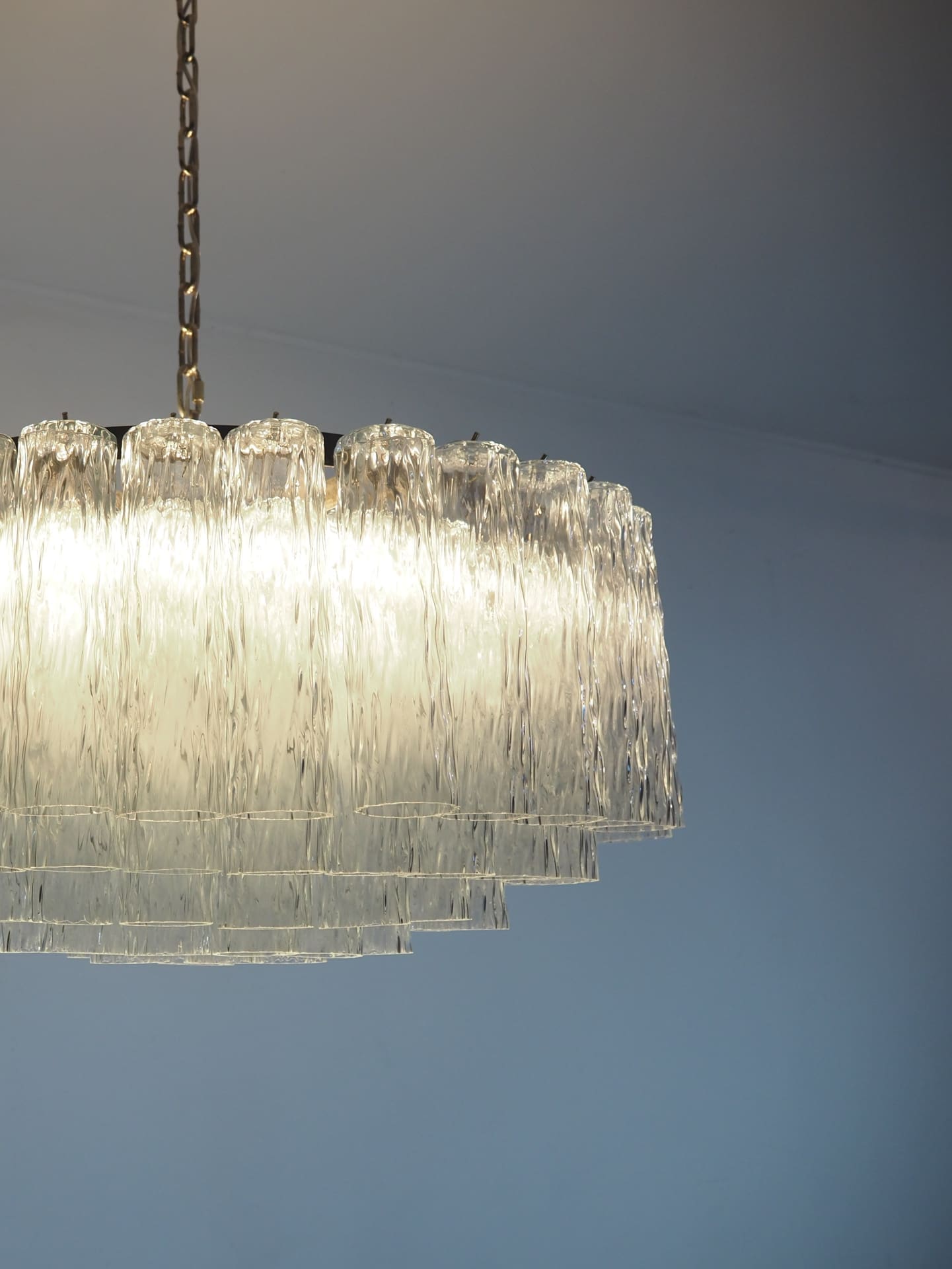 Murano Chandelier – 101 Tuber – Textured – Transparent