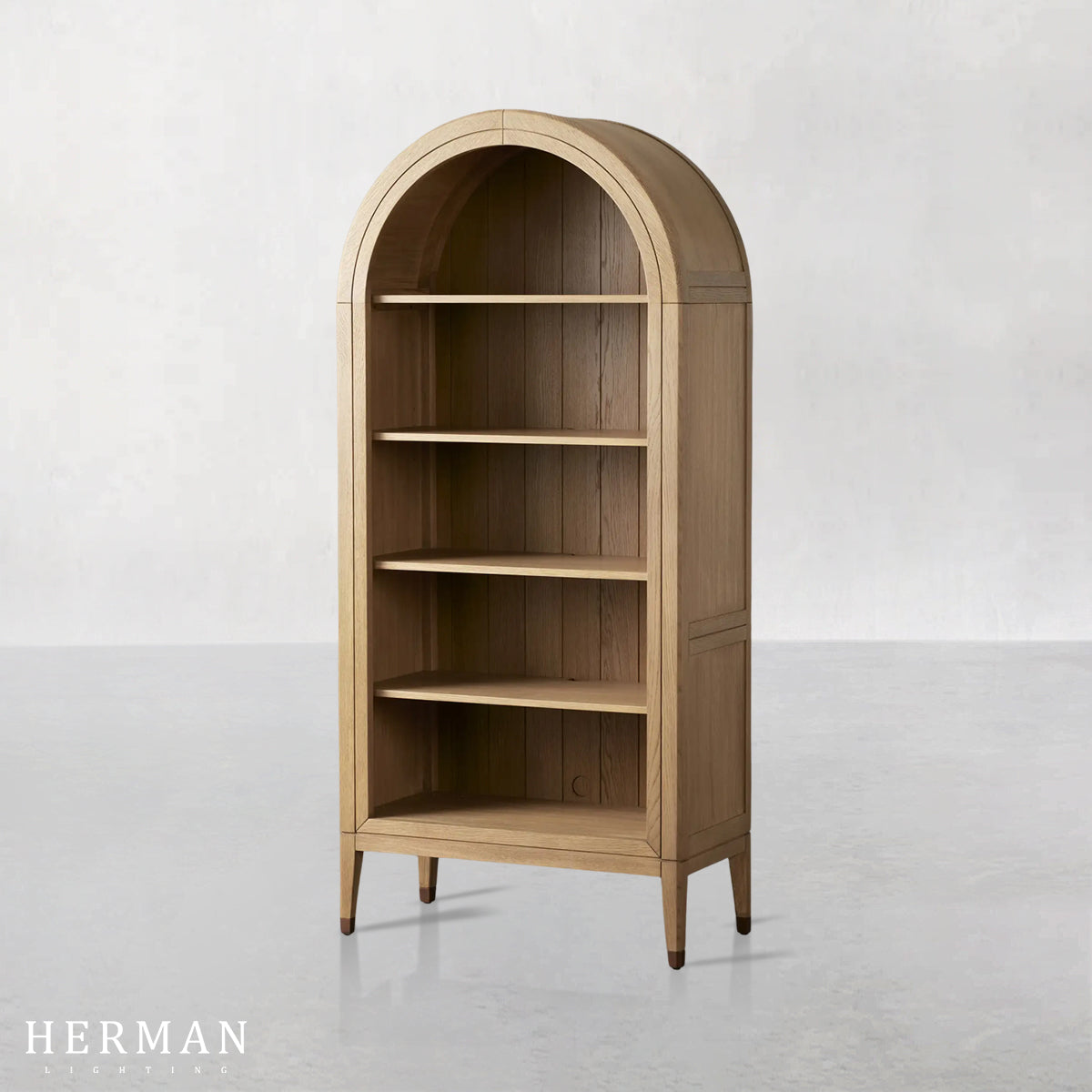 Hattie Open Bookcase in Oak 36"W 46"W