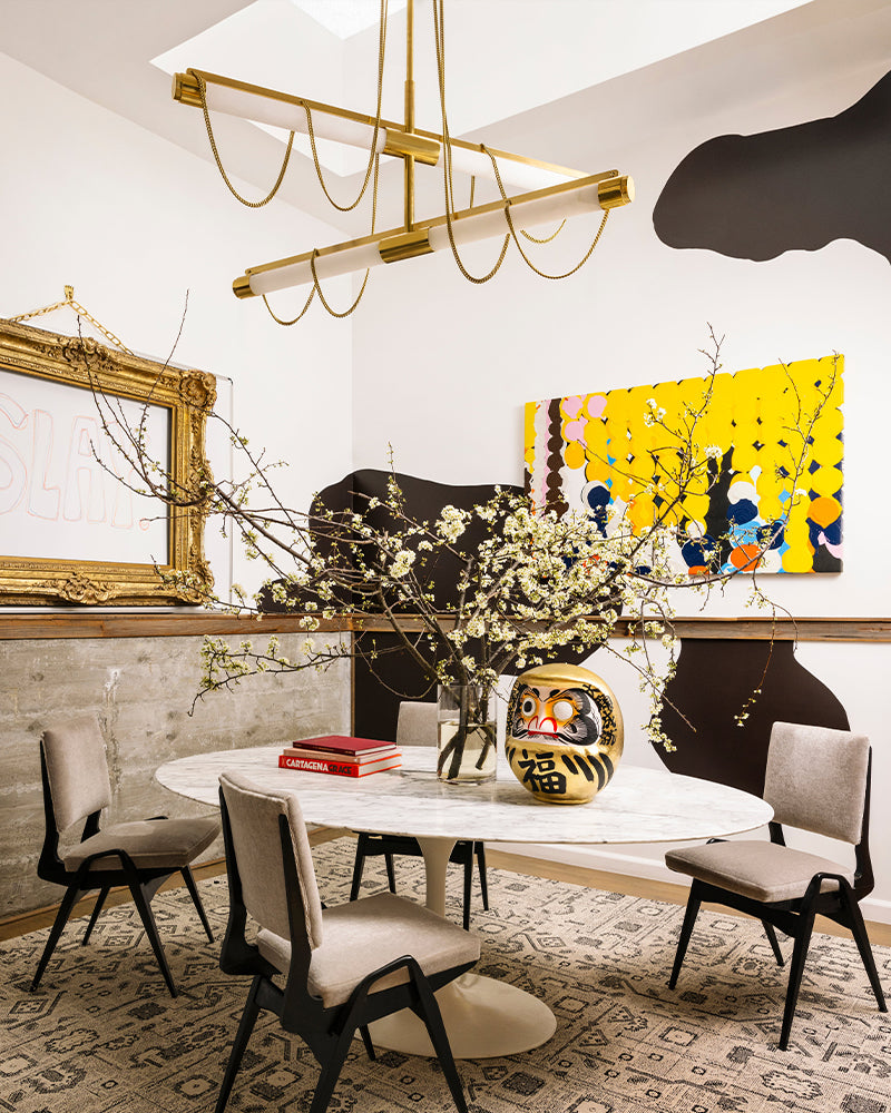 LED Tubular Alabaster Shades Ceiling Pendant Lamp 49" with long chains | Brass