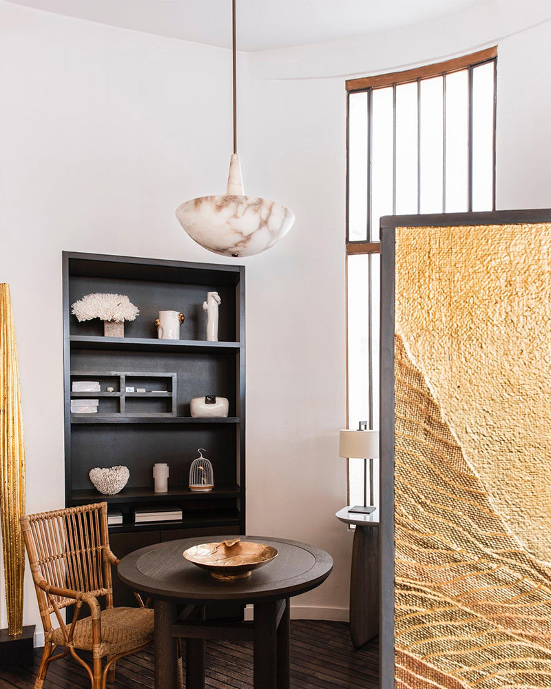 Domus Alabaster Round Bowl Ceiling Pendant Light 20in 28in